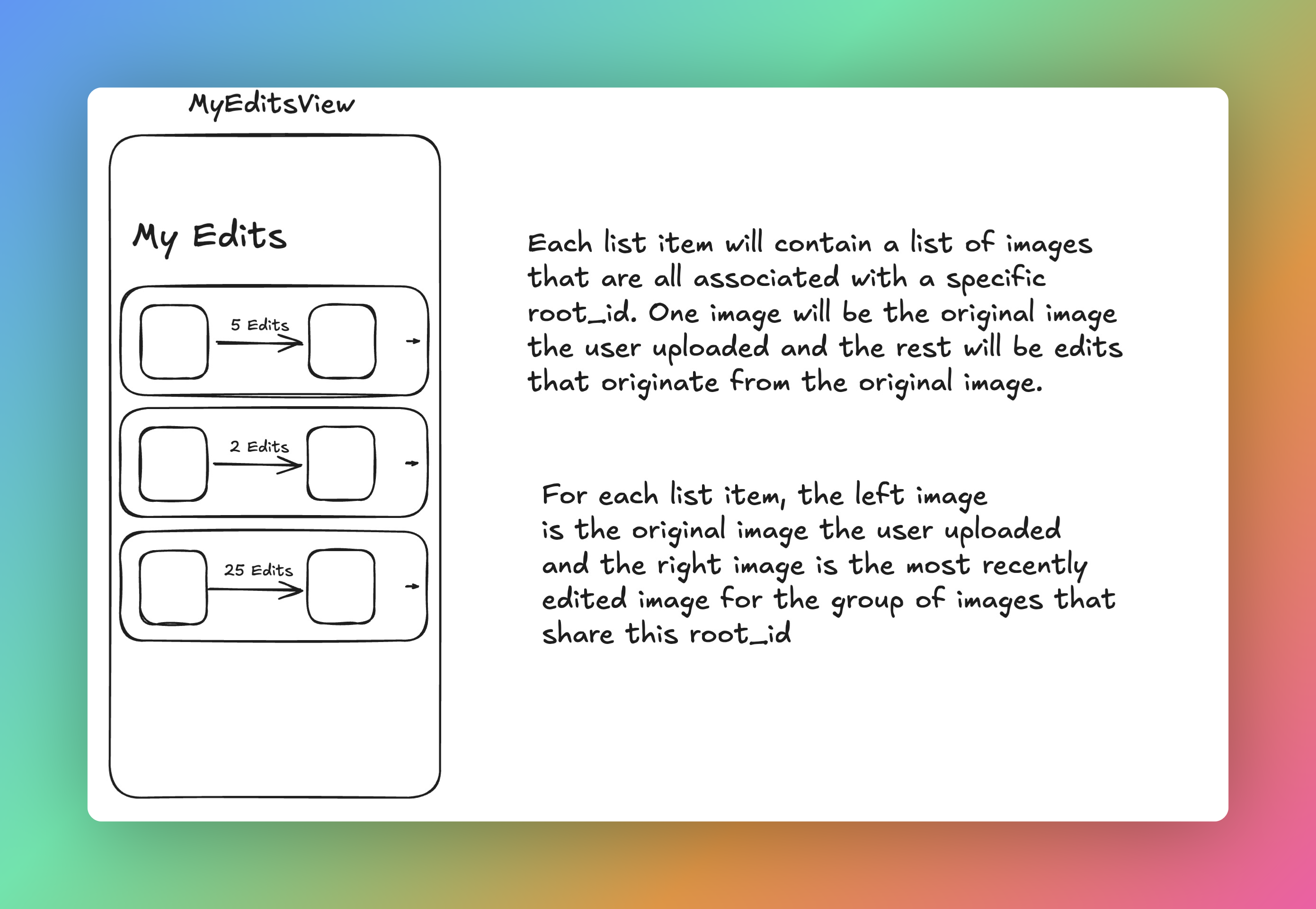PhotoVibe sketch concept screenshot