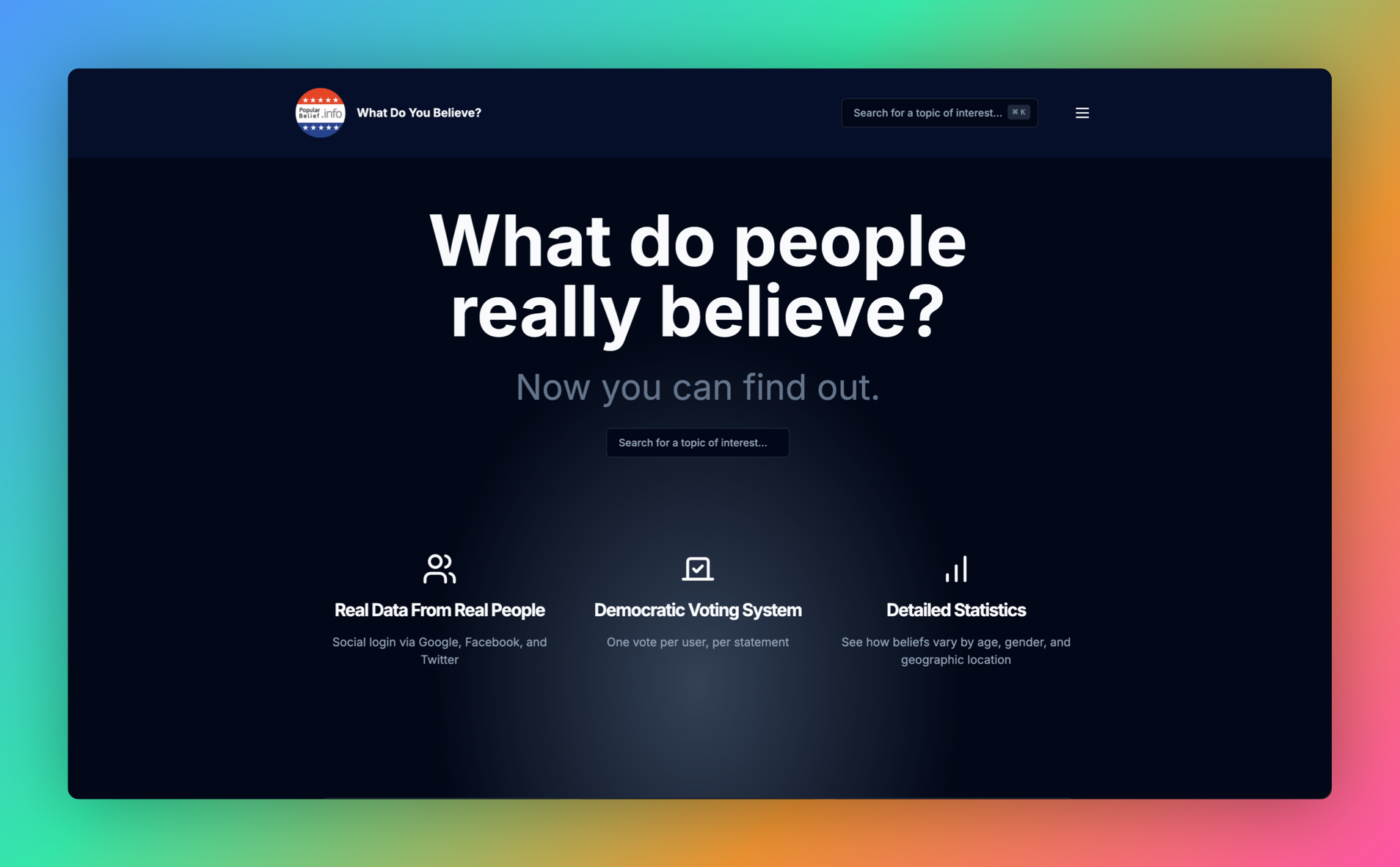 popularbelief.info homepage background screenshot